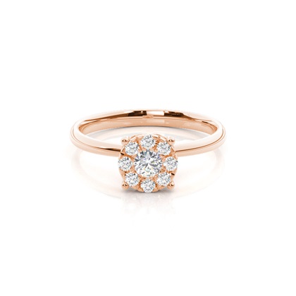 Rose Gold Cluster Diamond Engagement Rings