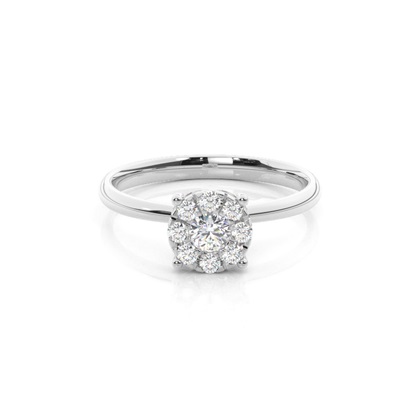 Pressure Setting Cluster Diamond Engagement Ring
