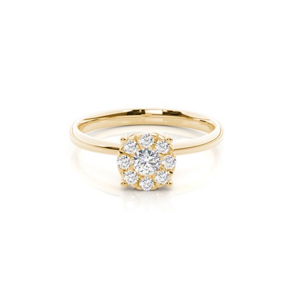 Yellow Gold Cluster Diamond Rings