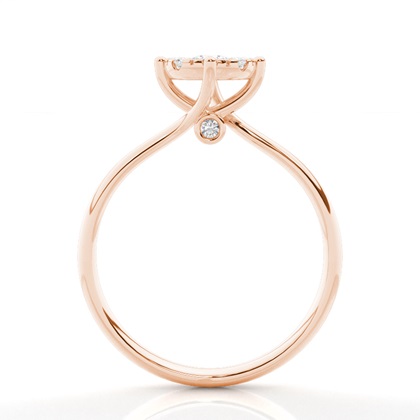 Rose Gold Cluster Diamond Engagement Rings