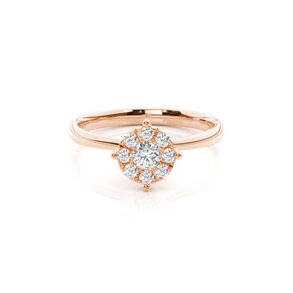 Rose Gold Cluster Diamond Engagement Rings