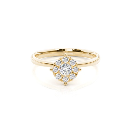 Yellow Gold Cluster Diamond Engagement Rings