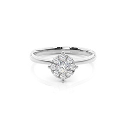 Diamantenring in einer Krappenfassung