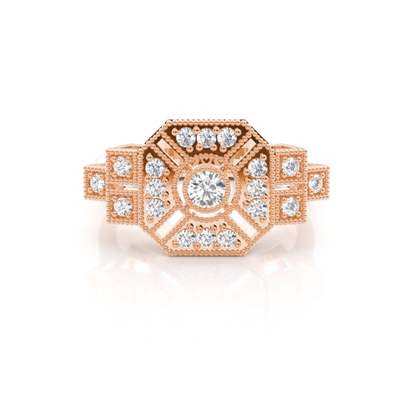 Round Diamond Cluster Ring
