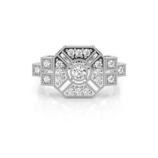 Round Diamond Cluster Ring