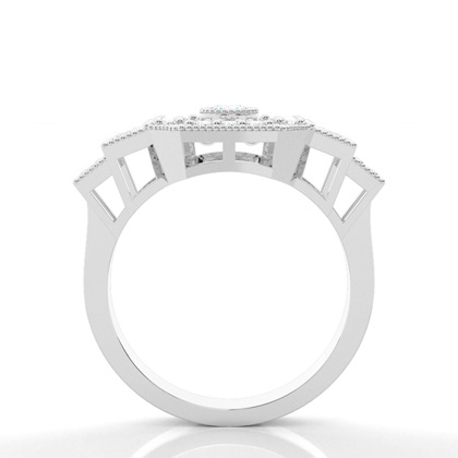 Round Cluster Diamond Rings