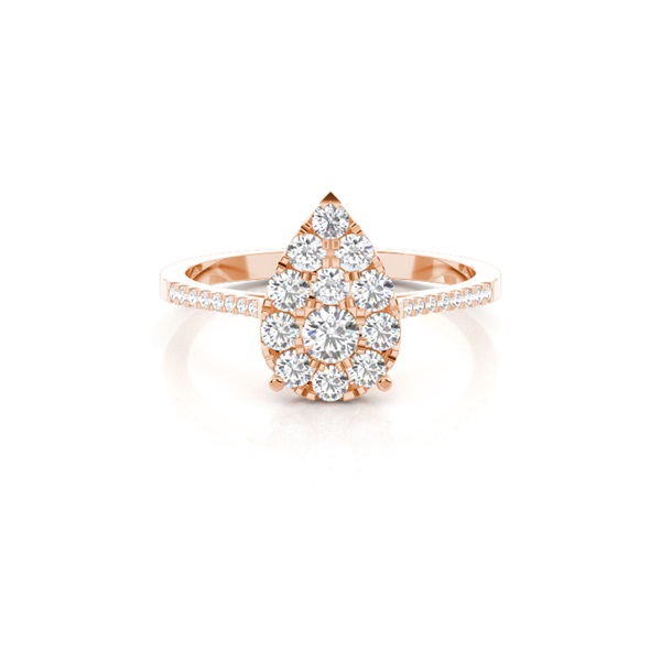 Pave Setting Round Diamond Cluster Ring