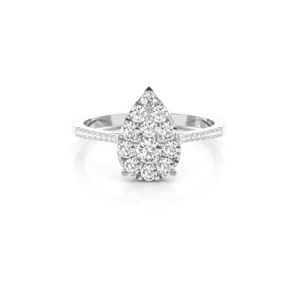 Pave Setting Round Diamond Cluster Ring