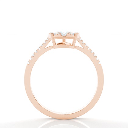 Runder Diamant Cluster Ring in einer Krappenfassung