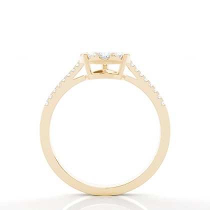 Runder Diamant Cluster Ring in einer Krappenfassung