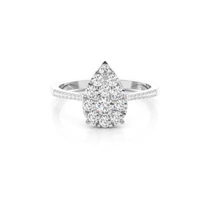 Pave Setting Round Diamond Cluster Ring