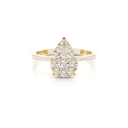 Pave Setting Round Diamond Cluster Ring