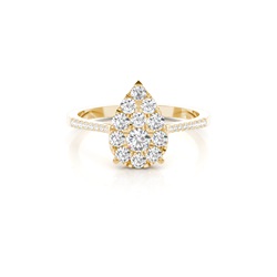Runder Diamant Cluster Ring in einer Krappenfassung