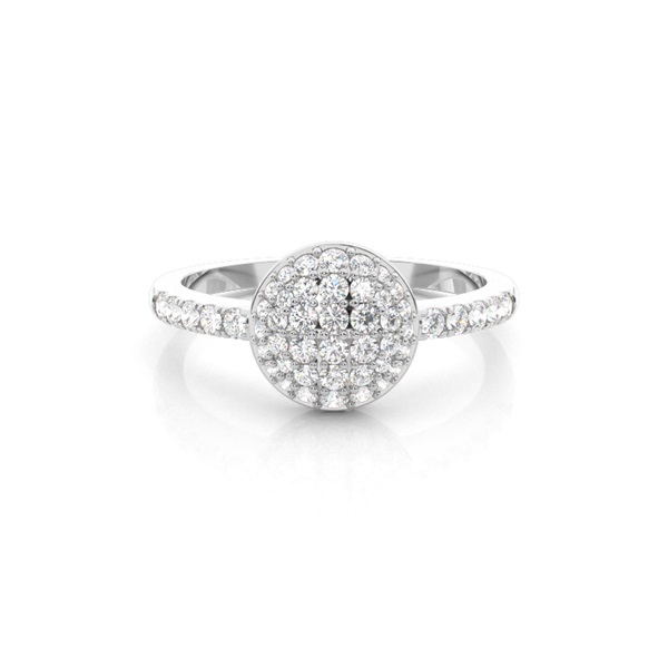 White Gold Round Diamond Engagement Ring