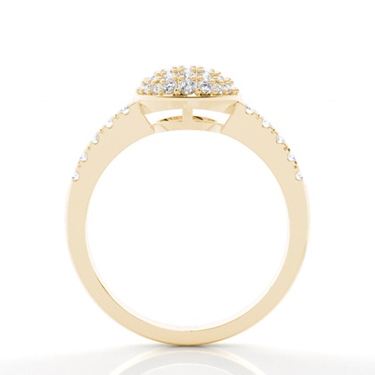 Yellow Gold Cluster Diamond Rings
