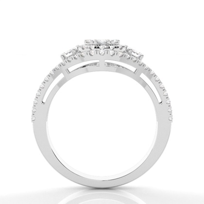 Round Cluster Diamond Rings