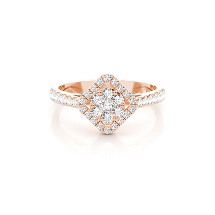 Rose Gold Cluster Diamond Engagement Rings