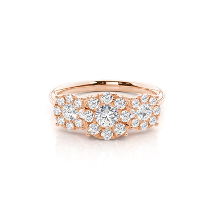 Rose Gold Cluster Diamond Engagement Rings
