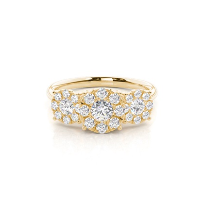 Yellow Gold Cluster Diamond Engagement Rings