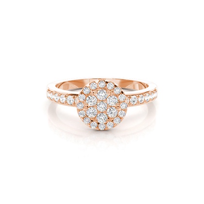 Round Cluster Diamond Rings