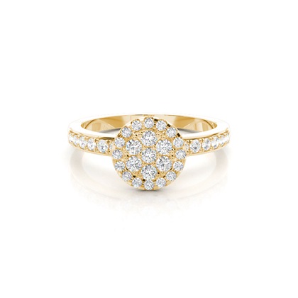 Yellow Gold Cluster Diamond Rings