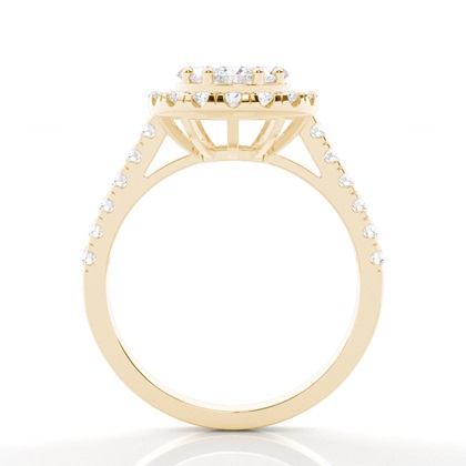Yellow Gold Cluster Diamond Engagement Rings