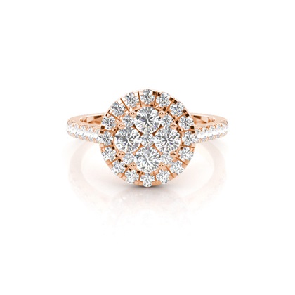 Rose Gold Cluster Diamond Engagement Rings