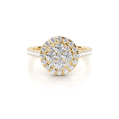 Yellow Gold Cluster Diamond Engagement Rings