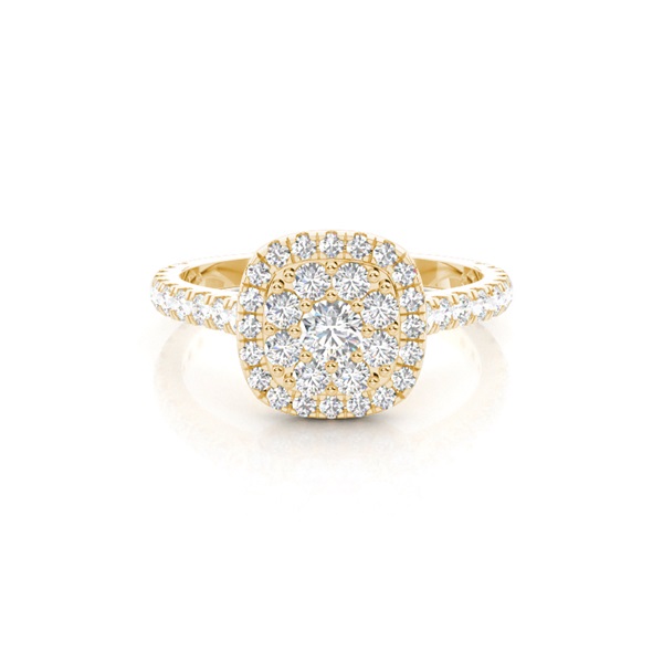 4 Prong Setting Cluster Diamond Engagement Ring