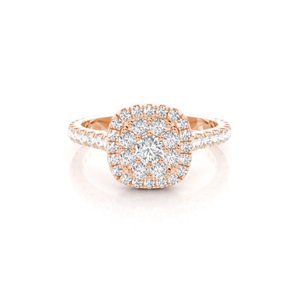 Round Cluster Diamond Rings