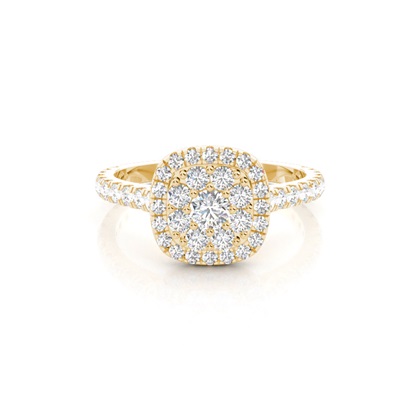 Yellow Gold Cluster Diamond Rings