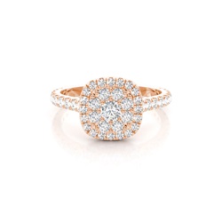 4 Prong Setting Cluster Diamond Engagement Ring