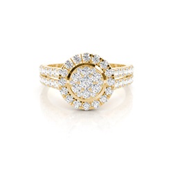 Medium Diamant Ring in einer Zargenfassung 