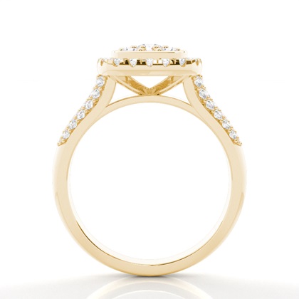 Yellow Gold Cluster Engagement Rings