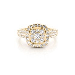 Medium Diamant Ring in einer halben Zargenfassung 