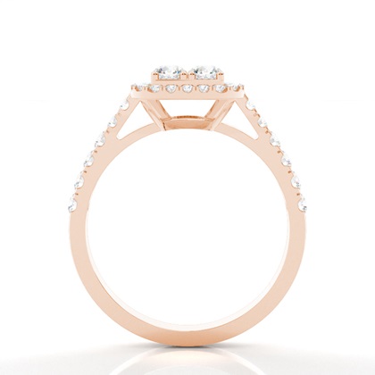 Rose Gold Cluster Engagement Rings