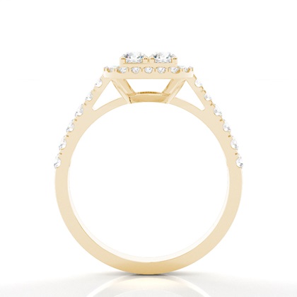 Yellow Gold Cluster Engagement Rings