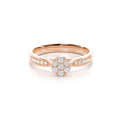 Round Cluster Diamond Rings