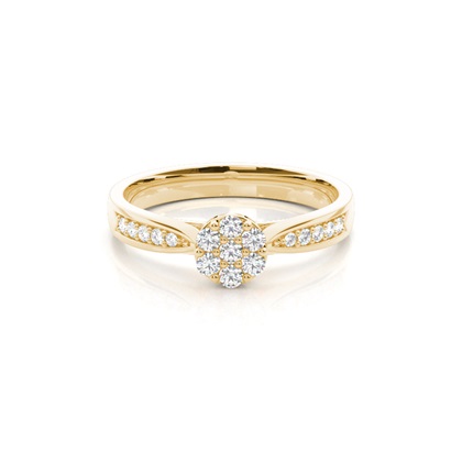 Yellow Gold Cluster Diamond Rings
