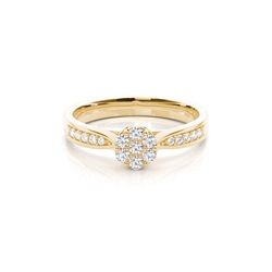 Medium Diamant Ring in einer Zargenfassung 