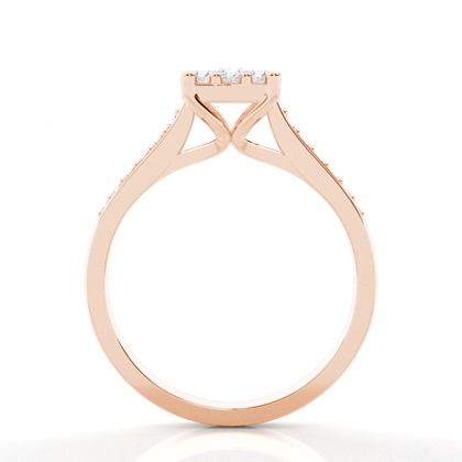 Rose Gold Cluster Diamond Engagement Rings