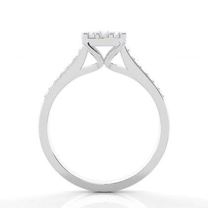 Weißgold Cluster Verlobungsringe