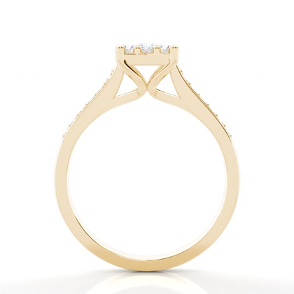 Yellow Gold Cluster Diamond Engagement Rings