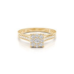 Medium Diamant Ring in einer Zargenfassung 