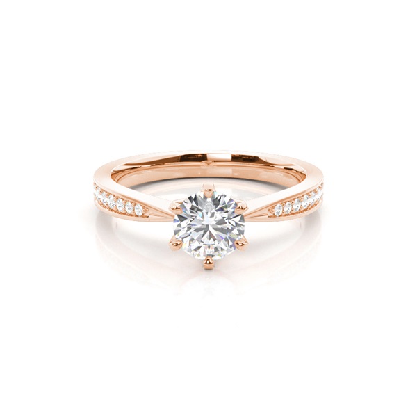 6 Prong Setting Side Stone Engagement Ring