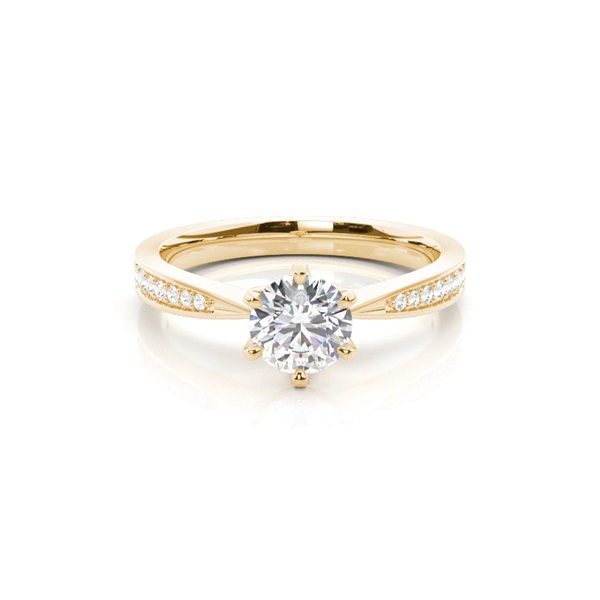 6 Prong Setting Side Stone Engagement Ring