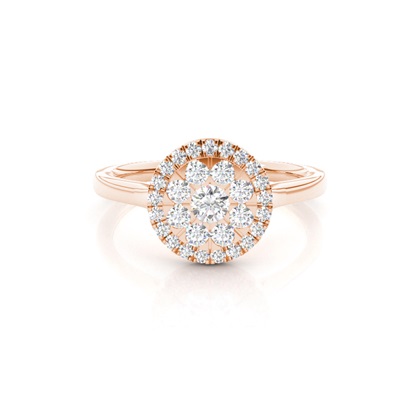 Rose Gold Cluster Diamond Engagement Rings