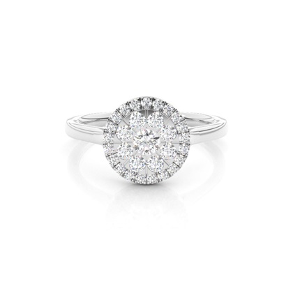 Pressure Setting Round Diamond Cluster Ring