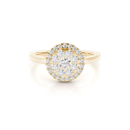 Yellow Gold Cluster Diamond Engagement Rings