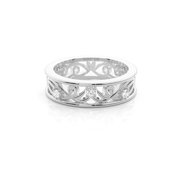 5.00mm Studded Slight Comfort Fit Diamond Wedding Band